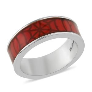 MARVEL Spider-Man Red Enameled Web Ring size 6.5
